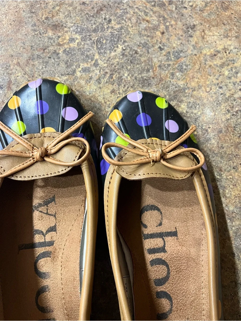 Chooka Big Dot Duck Skimmer Multi Women’s 7 Waterproof Polka Dot Ballet Flats